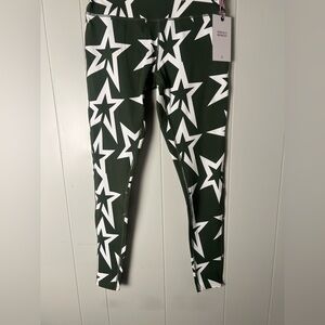 Perfect Moment Dark Green Star Pattern Leggings